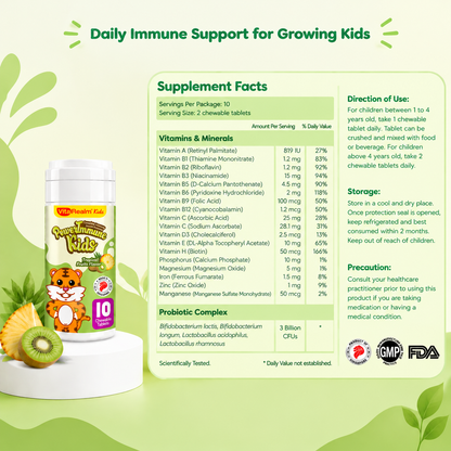 Kids Multivitamins & Minerals  | Daily Nutrition & Immune Health Support | Probiotics