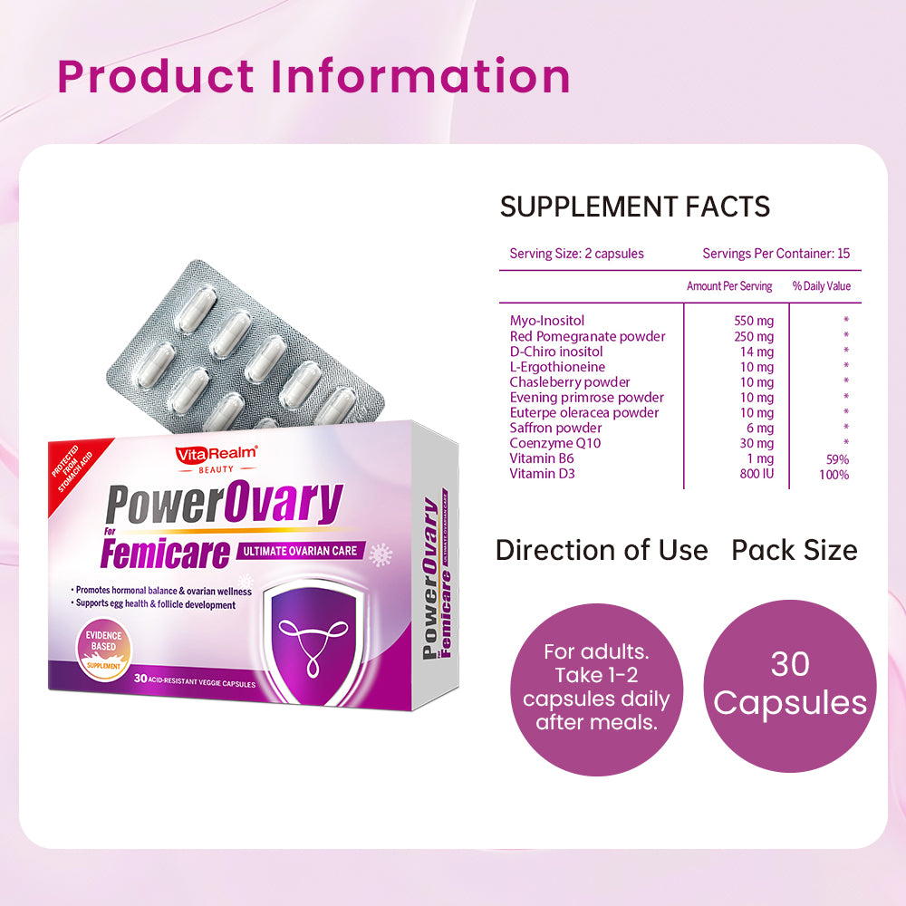 VitaRealm PowerOvary Femicare |  Myo-Inositol D-Chiro-Inositol 40:1
