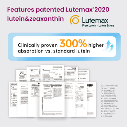 VITAREALM POWEREYE | Patented Lutemax® 2020 Lutein + DHA | Blue Light Protection