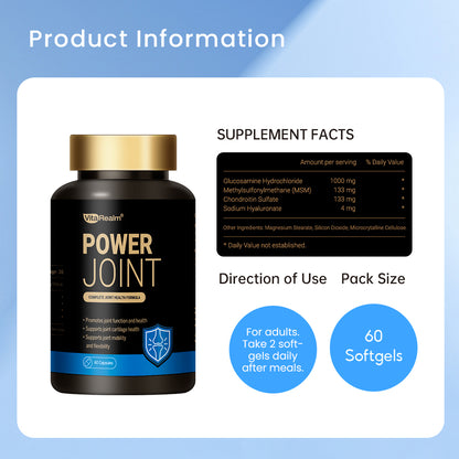 VitaRealm Joint Support  | Upgraded Glucosamine MSM Chondroitin Hyaluronic Acid