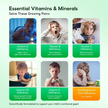 Kids Multivitamins & Minerals  | Daily Nutrition & Immune Health Support | Probiotics