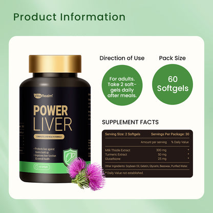 VITAREALM POWERLIVER GOLD  |  Liver Cleanse Fatty Liver Support Antioxidant