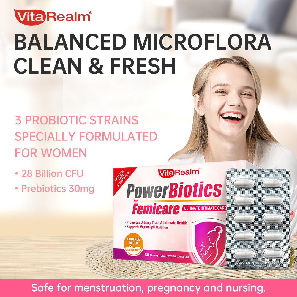 VitaRealm Probiotics for Women |1 Capsule with 28 Billion CFU | Balances pH | Supports Flora Balance | Controls Odor | Promotes Gut and Urinary Health | Feminine Flora Balance