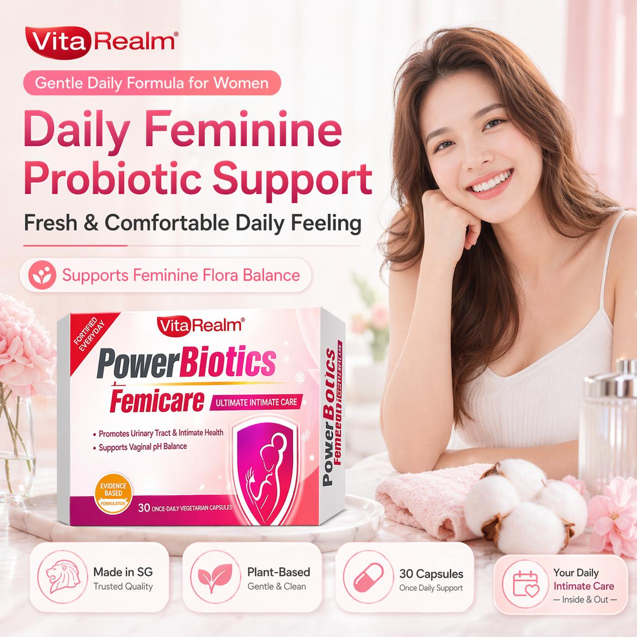VitaRealm Women’s Probiotic | 28 Billion CFU | Feminine Flora Balance | PH Balance Support
