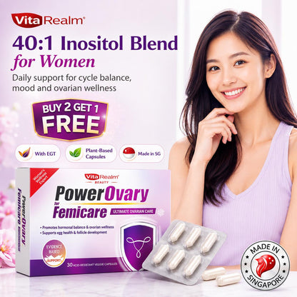VitaRealm Ovarian Inositol Supplement | 40:1 Inositol + CoQ10 Antioxidant