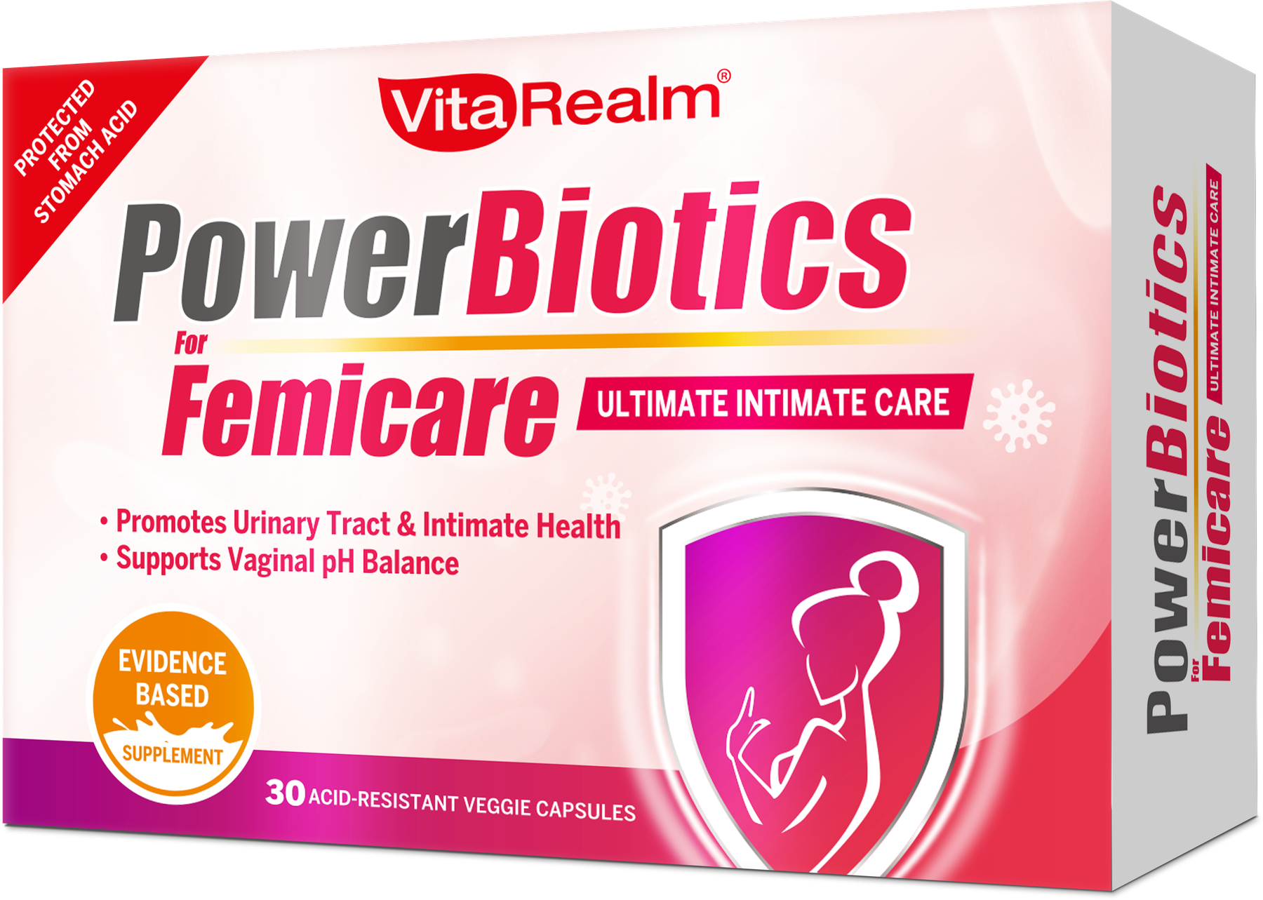 VitaRealm PowerBiotics Femicare product box