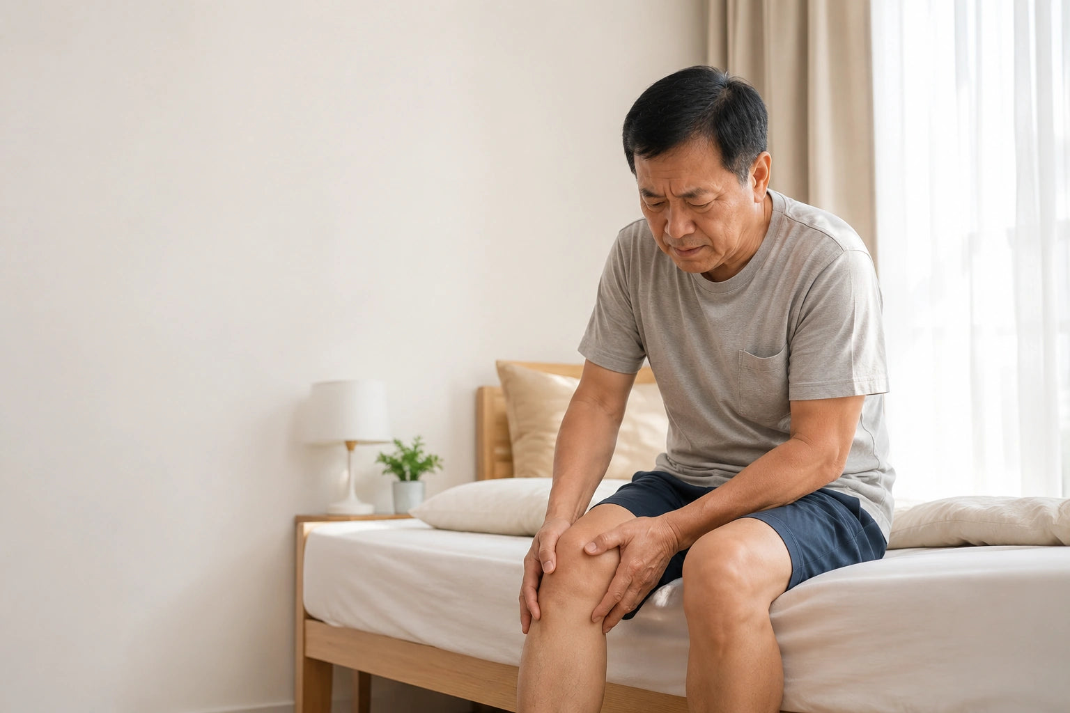 Singaporean man with morning knee stiffness