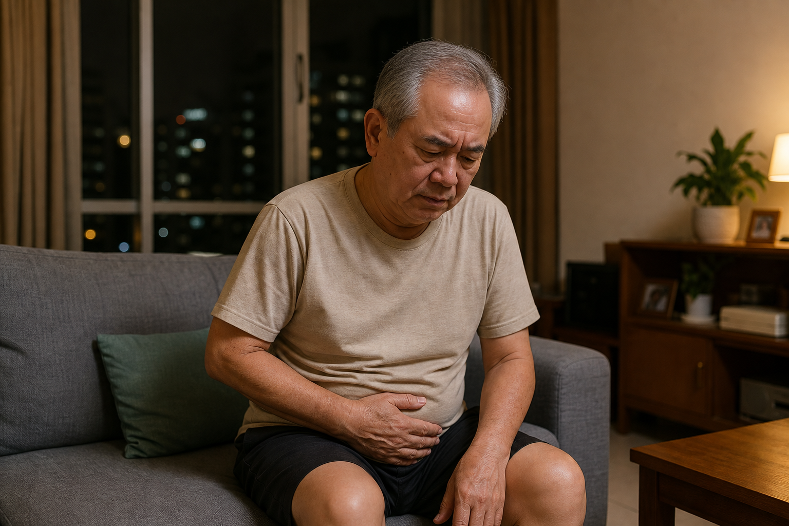 Singaporean Chinese man experiencing prostate discomfort
