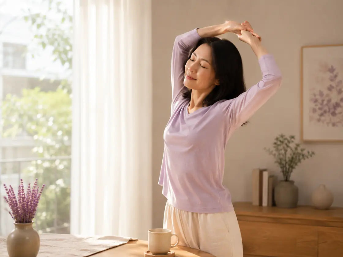 Calm morning after an evening self-care routine