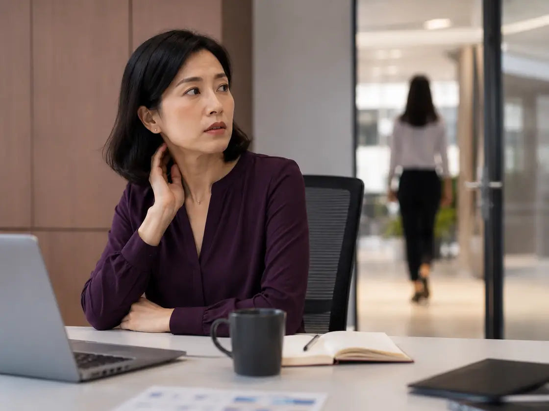 Singaporean office worker distracted by daytime urgency
