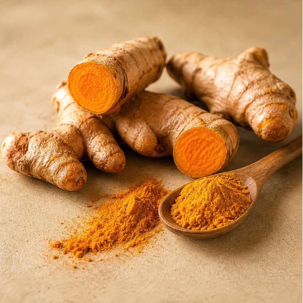 Turmeric root and powder
